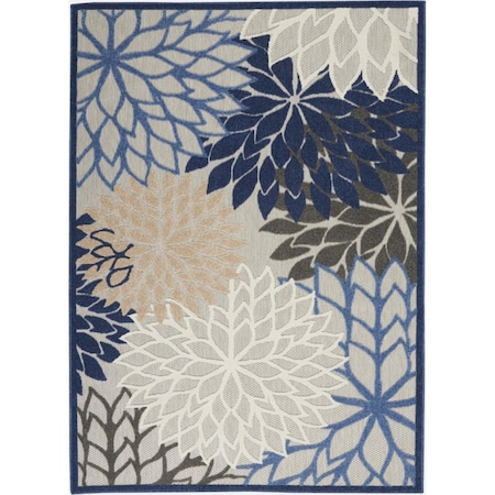 Palacedesigns 6 x 9 ft. Blue Large Floral Indoor & Outdoor Area Rug - Blue - 6' x 9' PA3645197